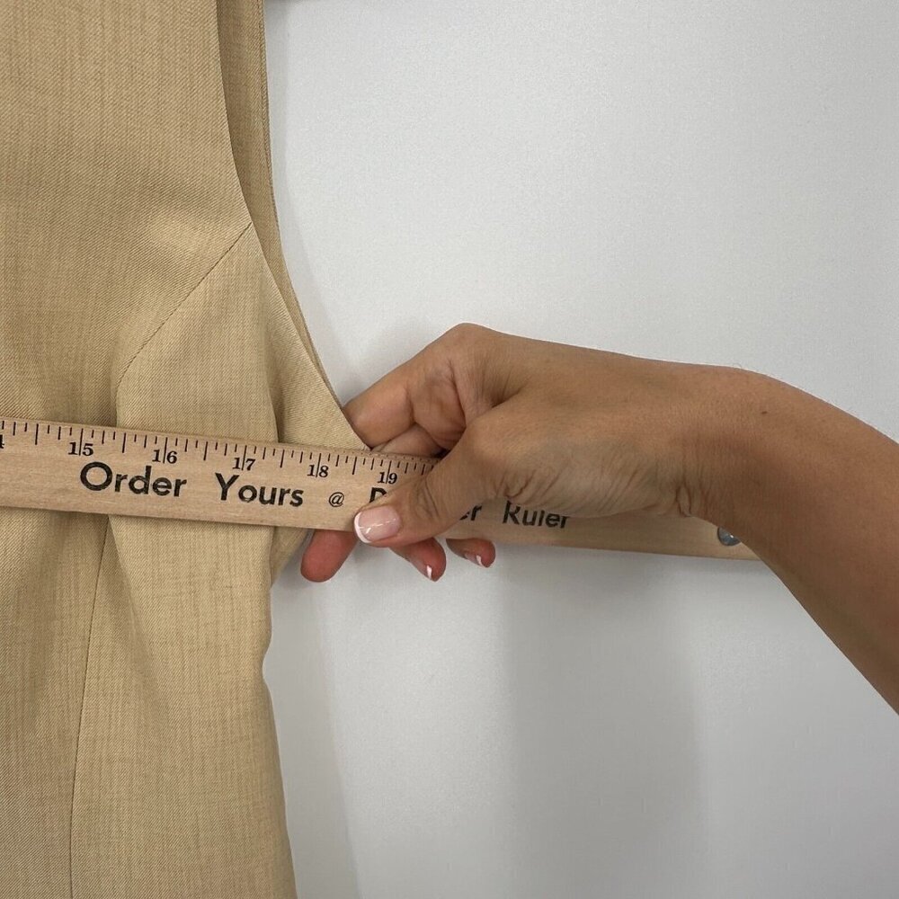 Oleg Cassini Womens Dress 12 Beige Sheath Sleeveless Business Casual Suit Dress - Picture 11 of 12